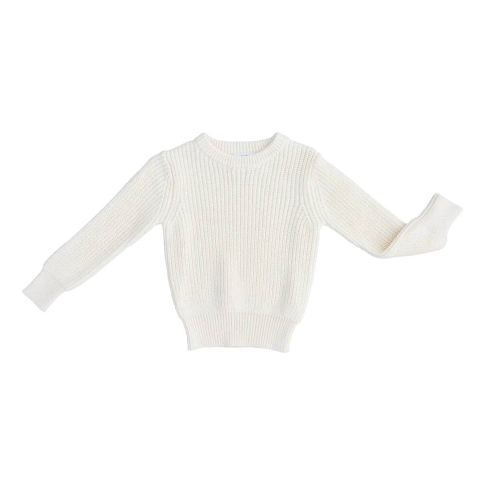 NEW BIRDIE BEAN girl's snow chunky knit sweater in white